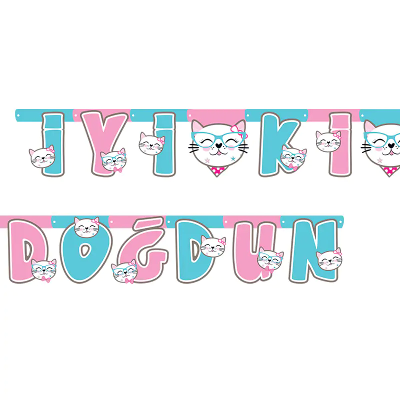 Miss Cat İyi Ki Doğdun Harf Banner (2 m)